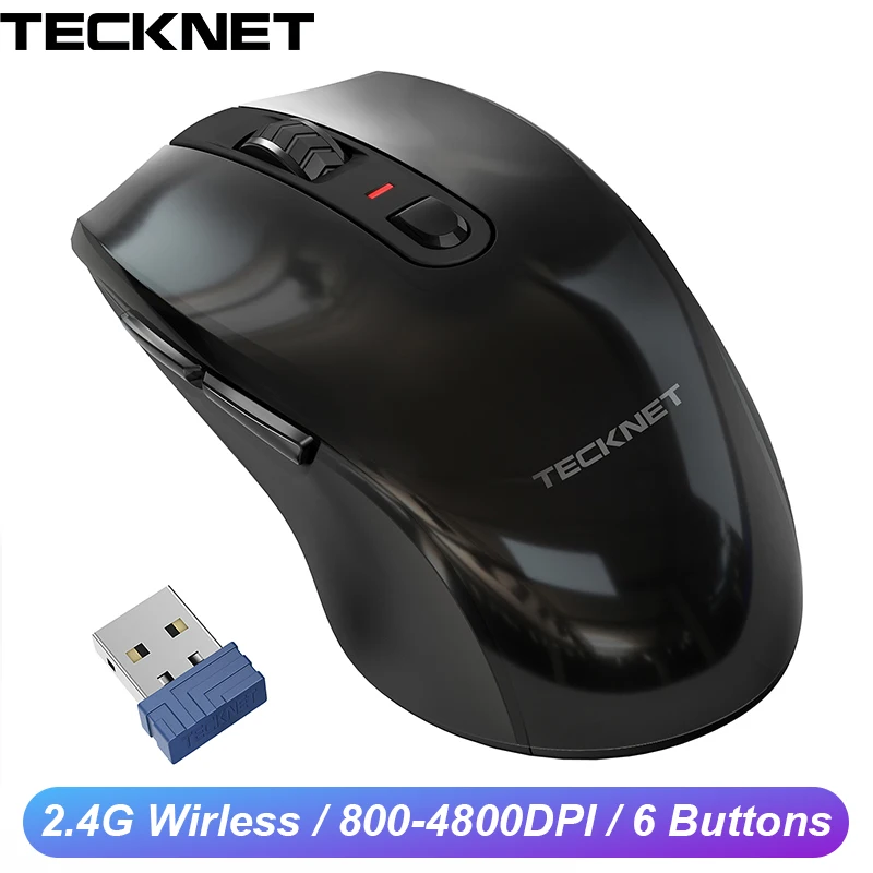 TeckNet 4800DPI USB Optical Mobile Wireless Mouse 2.4G Receiver