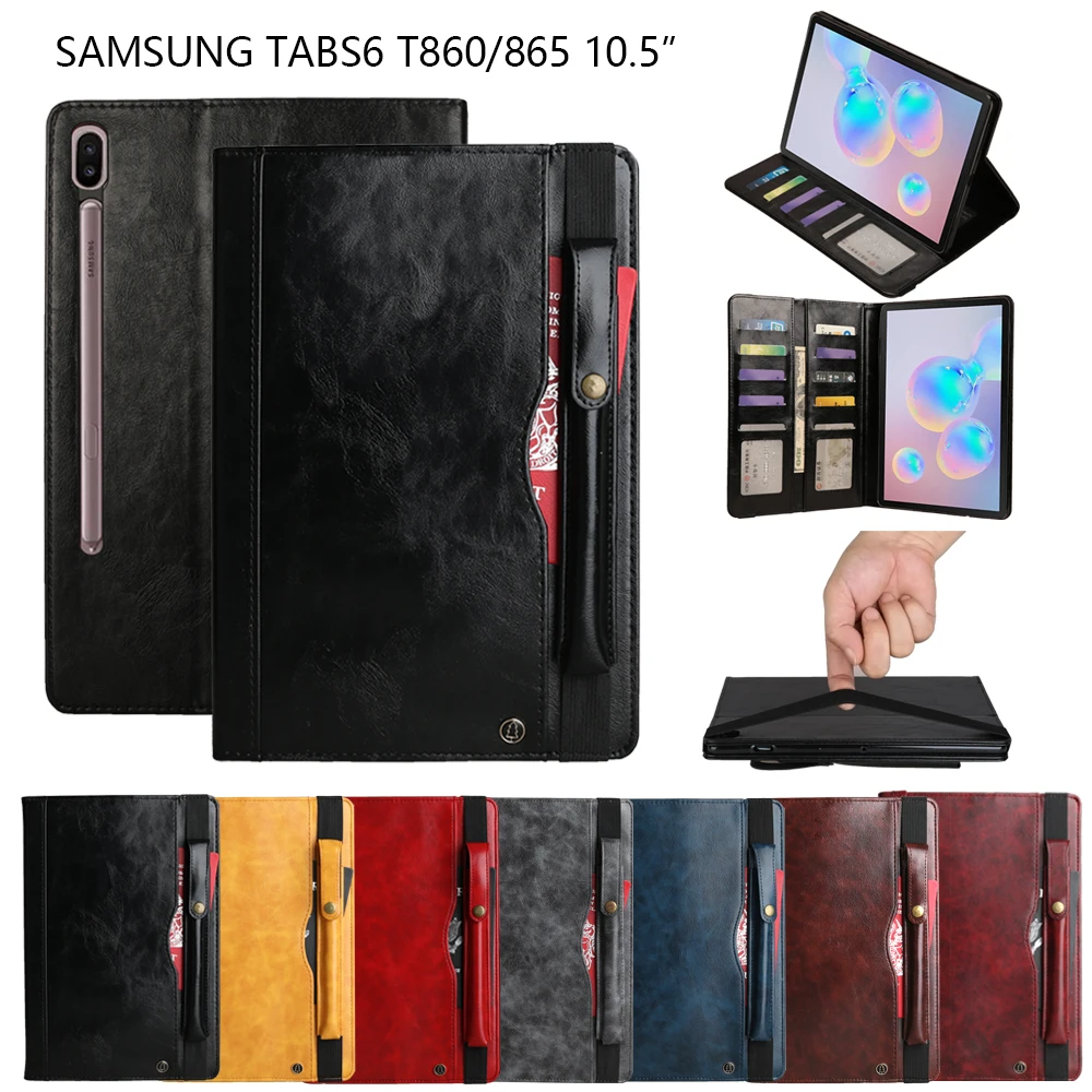 Чехол для Samsung Galaxy tab S6 SM-T860 SM-T865 10 5 &quot умный кожаный чехол с подставкой и