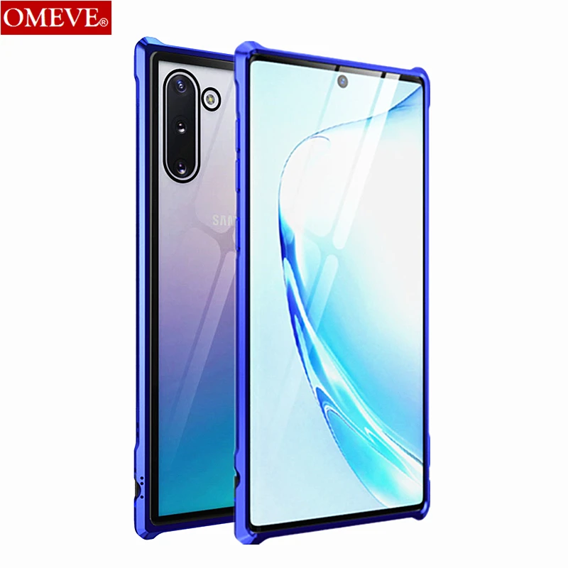 

OMEVE for Samsung Galaxy Note 10 Case Metal Frame Tempered Glass Back Cover for Samsung Note 10 Plus Bumper Case Note10 Cases