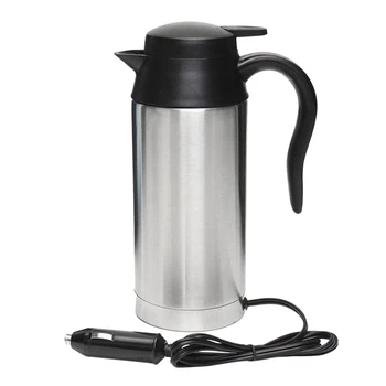 

12V 750Ml Car Heating Kettle Stainless Steel Electric Heating Mug Drinking Cup Travel Kettle Water Boiler for Water Tea