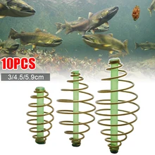 

10pcs Fishing Goods Accessories Bait Cage Spring Sinker Carp Feeder Coil Inline Method Freshwater Saltwater Tackle 3 Sizes