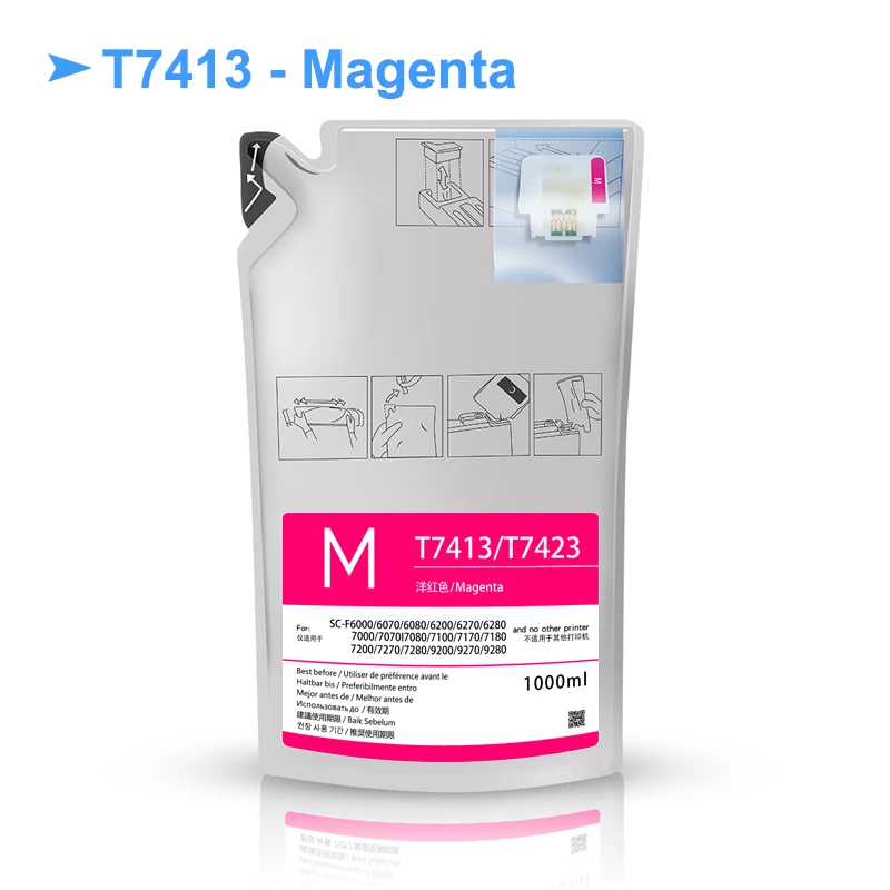 Vivid 1000ML T7414 T741X Ink Packs Dye Sublimation Ink Pack For Epson SureColor F6000 F6070 F6200 F6270 F7000 F7200 F7270 F9200
