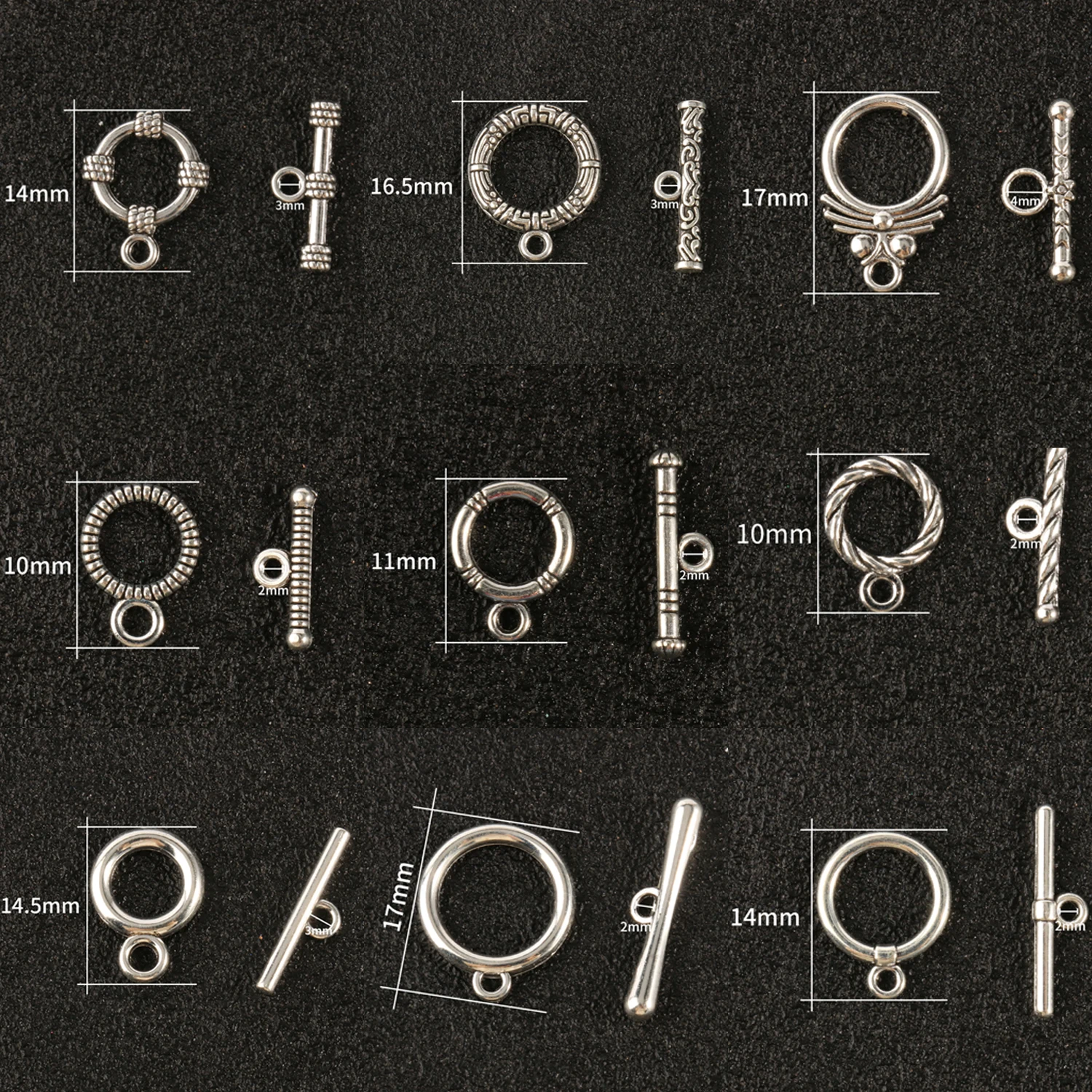 20Sets Silver Color OT Clasps Connectors Bracelet Necklace Toggle Clasps Pendant Buckle For Jewelry Making Findings Accessories 5