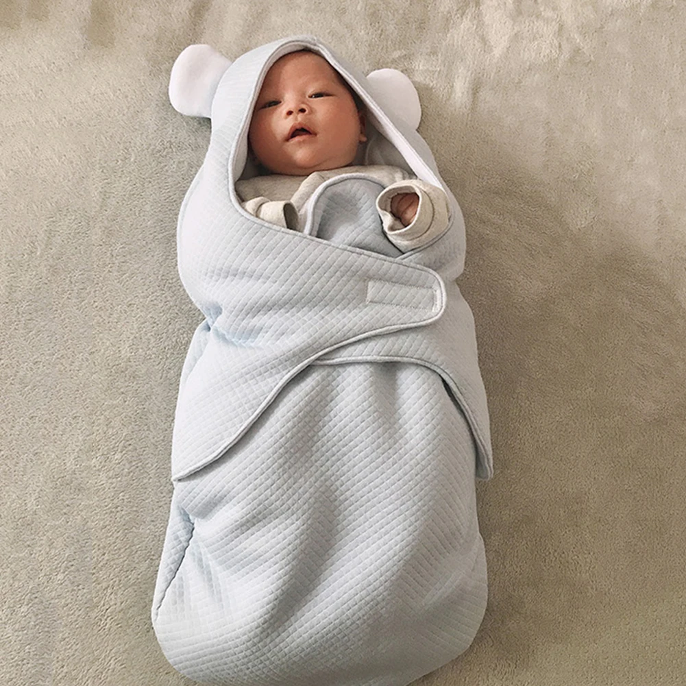 Пеленальные одеяла для новорожденных, унисекс, для младенцев, мягкие, толстые, флисовые, вязаные, детские коляски, обертывания, Детские спальные мешки, мультяшный спальный мешок 75x35 см