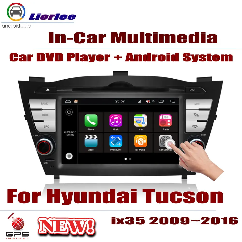 Автомобильный DVD-плеер для Hyundai Tucson (LM) ix ix35 2009-2016 GPS-навигация Android 8 Core A53 процессор