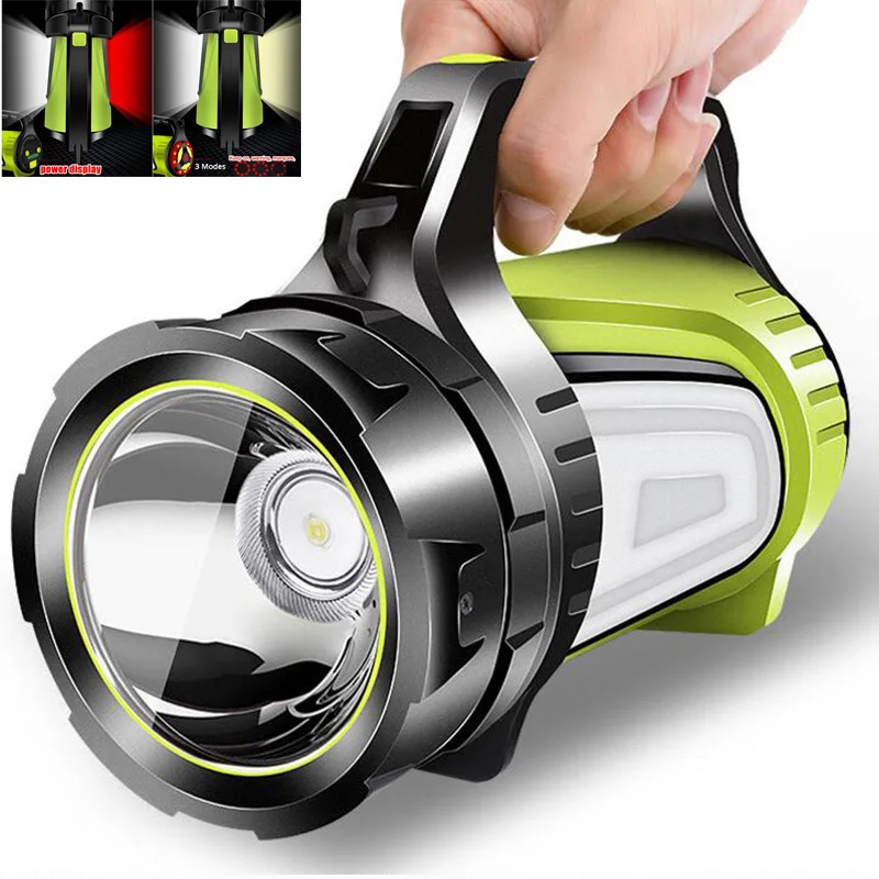 Супер яркий Мощный USB светодиодный фонарик поиск факела 2 стороны ночник лампа ручной фонарь для кемпинга с зарядным устройством батареи