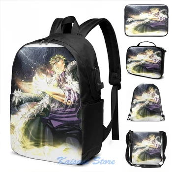 

Funny Graphic print laxus USB Charge Backpack men School bags Women bag Travel laptop bag