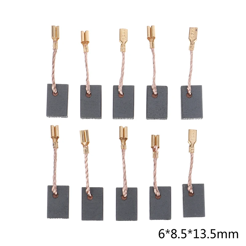 10pcs  Graphite Copper Motor Carbon Brushes Set  For Electric Hammer  6*8.5*13.5mm