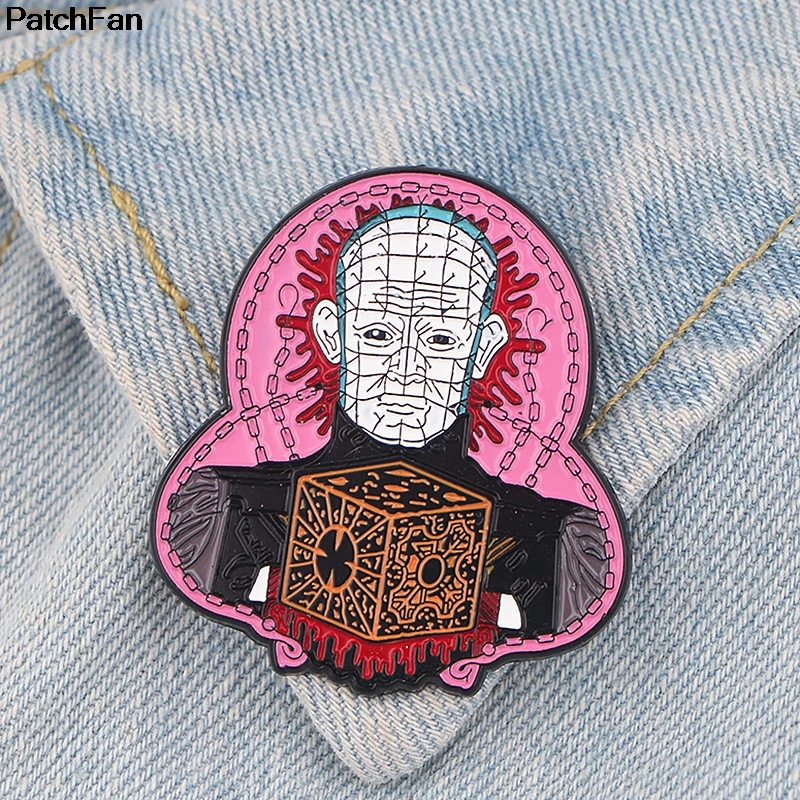Patchfan Hellraiser ужас цинк галстук мультфильм булавки броши для рюкзака, одежды для мужчин женщин шляпа Декоративные значки медали A2476