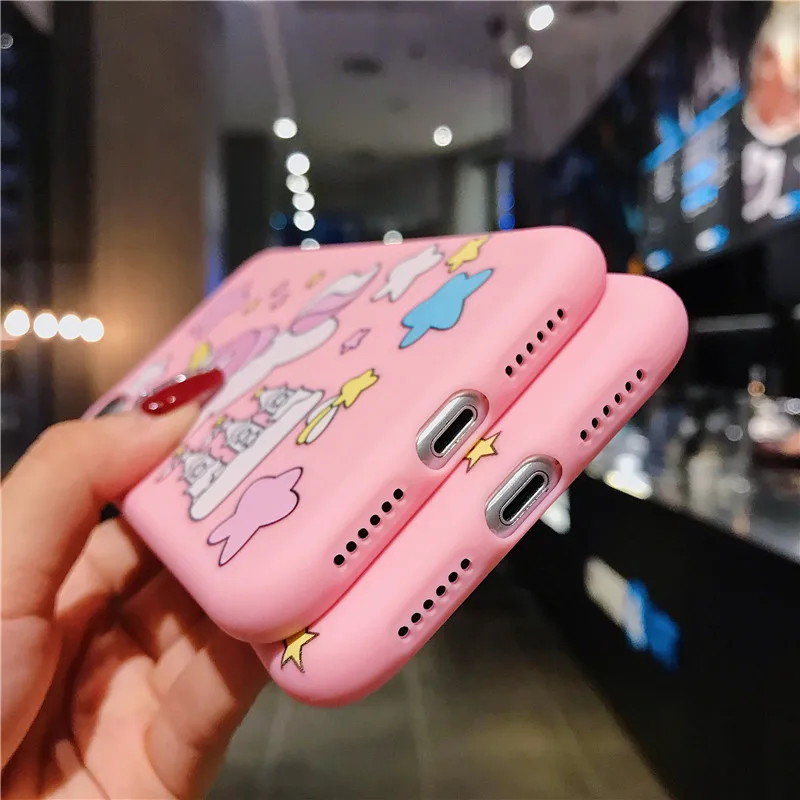 Милый мультяшный чехол с единорогом для iPhone 11 задняя крышка звезды замок 12 Pro Max X XS