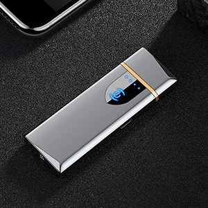 Маленькая перезаряжаемая USB ветрозащитная электронная зажигалка - Цвет: Silver