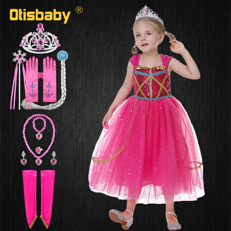 Vestido de princesa de tul de jazmín para niña, disfraz de Halloween con  Espalda descubierta, Kokoshnik, Aladdín, ropa árabe| | - AliExpress