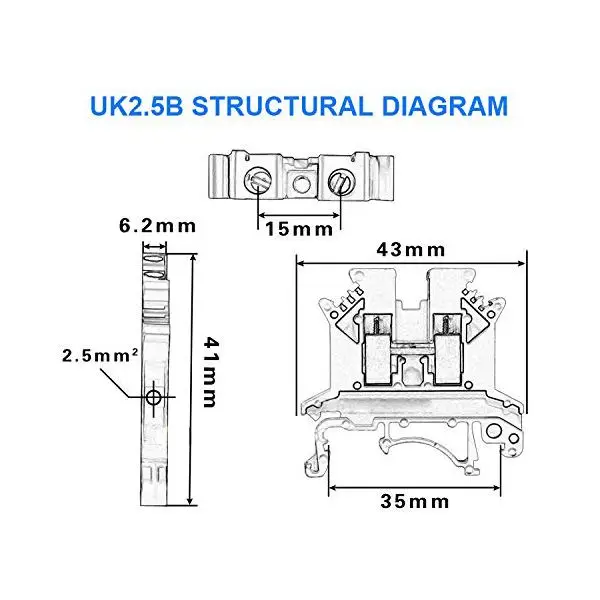 Combiner DK2.5N BL 10 банд распределения питания Dk2.5N коробка разъем din рейка клеммные