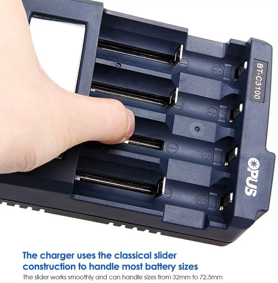 Battery Charger Battery Charger Adapter Charger Adapter Original OPUS BT-C3100 V2.2 Digital 4 Slots LCD Battery Charger