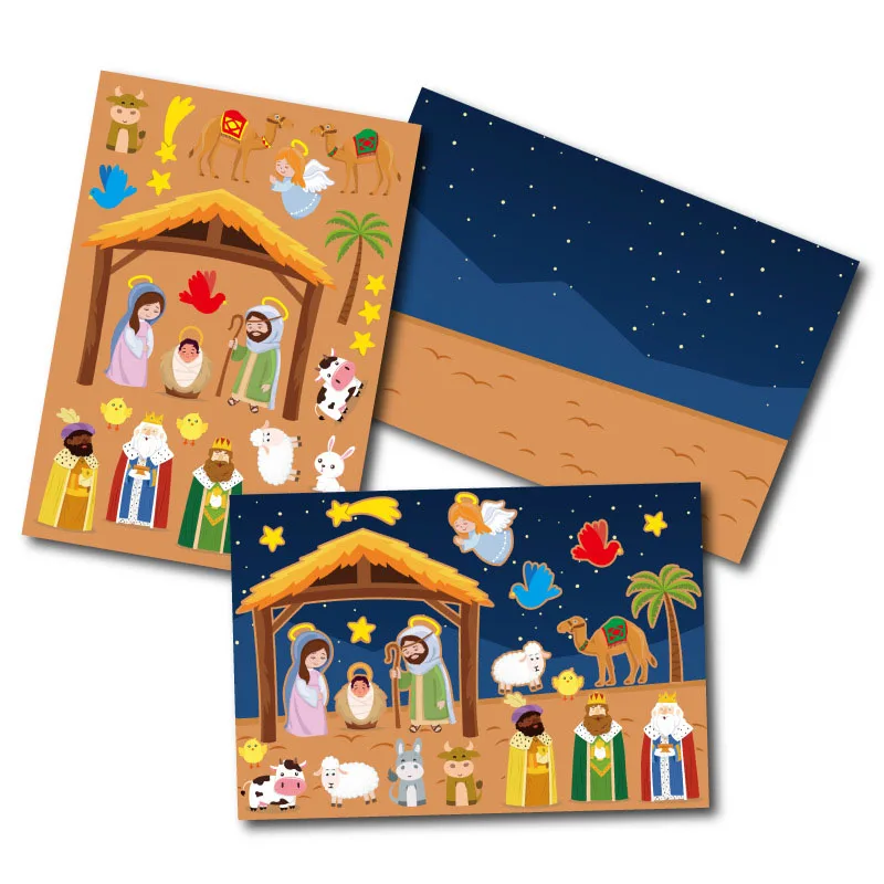 Nativity Scene Sticker Craft Kit for Kids - Fun DIY Christmas Activity Set