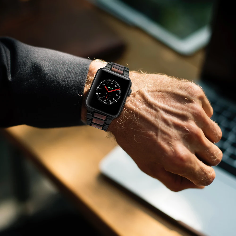 Correa для apple watch, apple watch, 42 мм, 44 мм, ремешок для iWatch, 38 мм, 40 мм, ремешки, серия 5, 4, 3, на запястье, Красное сандаловое дерево, cinturino