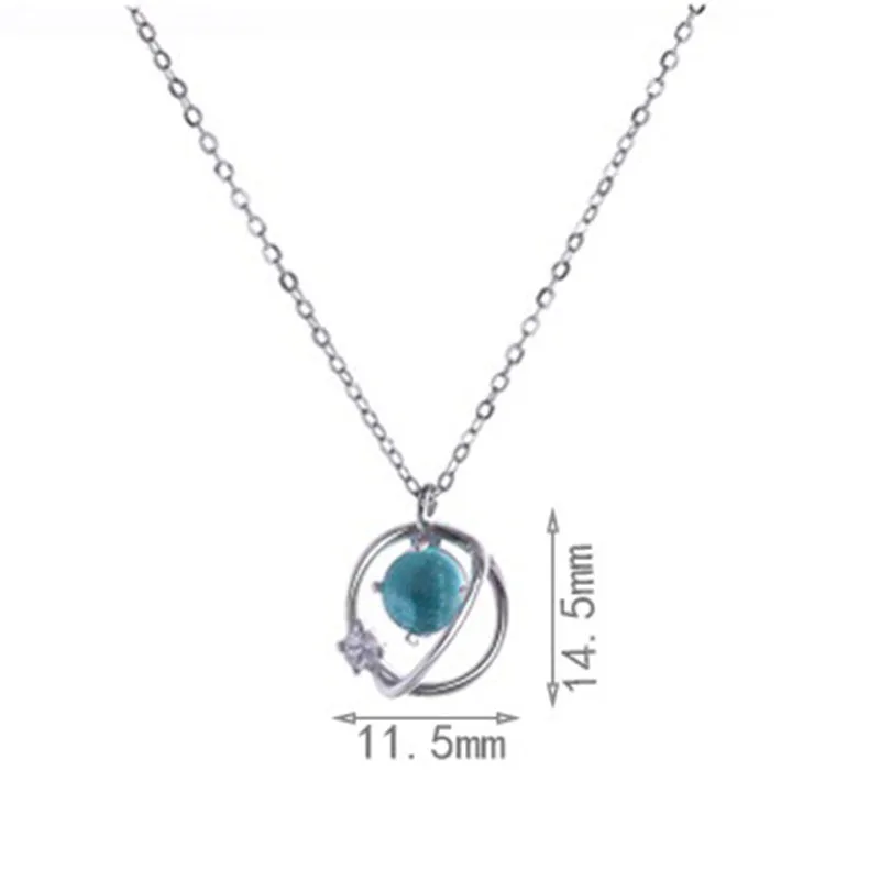Nebula Galaxy Interstellar Аутентичные S925 стерлингового серебра кулон ожерелье для женщин с 40 см чистого серебра Роло цепи подарок для девочек