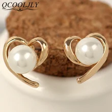 QCOOLJLY искусственный жемчуг в стиле барокко серьги гвоздики ювелирные изделия ручной работы серьги для женщин вечерние свадебные модные Pendientes