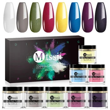 

Mtssii Dipping Nail Powder Set For Nail Art Natural Dry Chrome Pigment No Need Lamp Cured Nail Glitter Shiny Powder