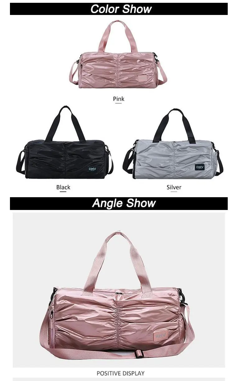 Pailletten Brief Print Weekend Duffel Tassen унисекс Bagage Reizen fitness Handtassen voor Vrouwen Mannen BAGGAGE ROZE Print Sport
