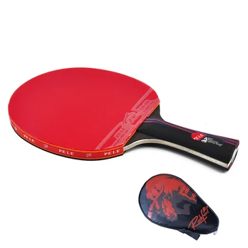 

One Piece NEW Beginner Carbon Fiber Table Tennis Bat Racket Long Short Handle Ping Pong Paddle Racket Pimples With Carry Bag