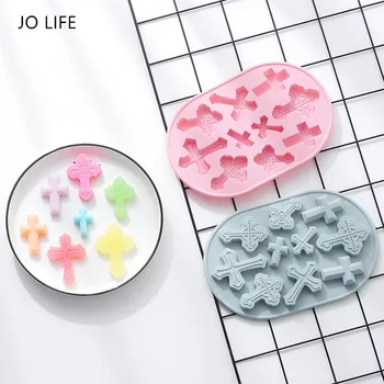 

JO LIFE Retro Silicone Mold 3D Cross Jesus Christ Festival Party Cake Mould Fondant Chocolate Vintage Candy Molds