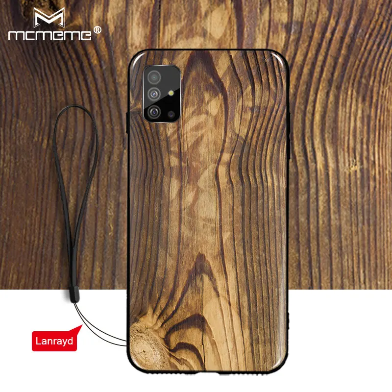 Wood grain For Samsung Galaxy A51 case cover Soft TPU Silicone fashion painting A71 A 71 Funda Coque Cases |