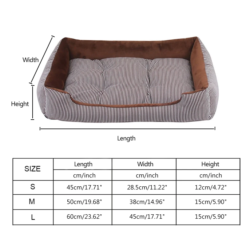 Pet Large Dog Blanket Bed Washable House Puppy Cushion Nest Dog Stripe Bed With Mat Warm Kennel Easy To Clean Pad Bed House 1pcs