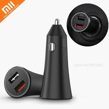 

Xiaomi Car Charger Fast Charge Version 37W Dual Port USB Fast Charge For Mobile Phone Camera Tablet With LED Light Tips Smart