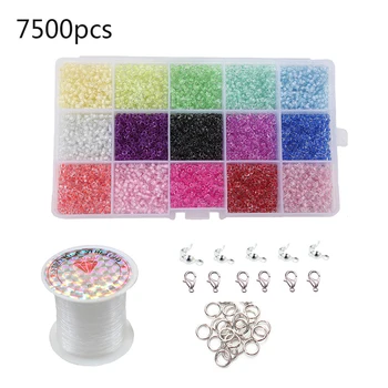 

3mm glass rice beads dyed heart beads DIY beaded 15 boxed combination 7500 one boxed Christmas Day Decoration