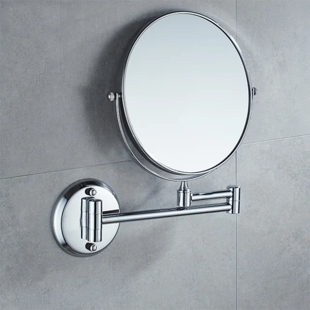  Espejo de maquillaje, espejo de aumento de doble cara de 8  pulgadas, espejo de aumento de afeitado de doble cara, montado en la pared  para baño, espejos de tocador redondos extensibles