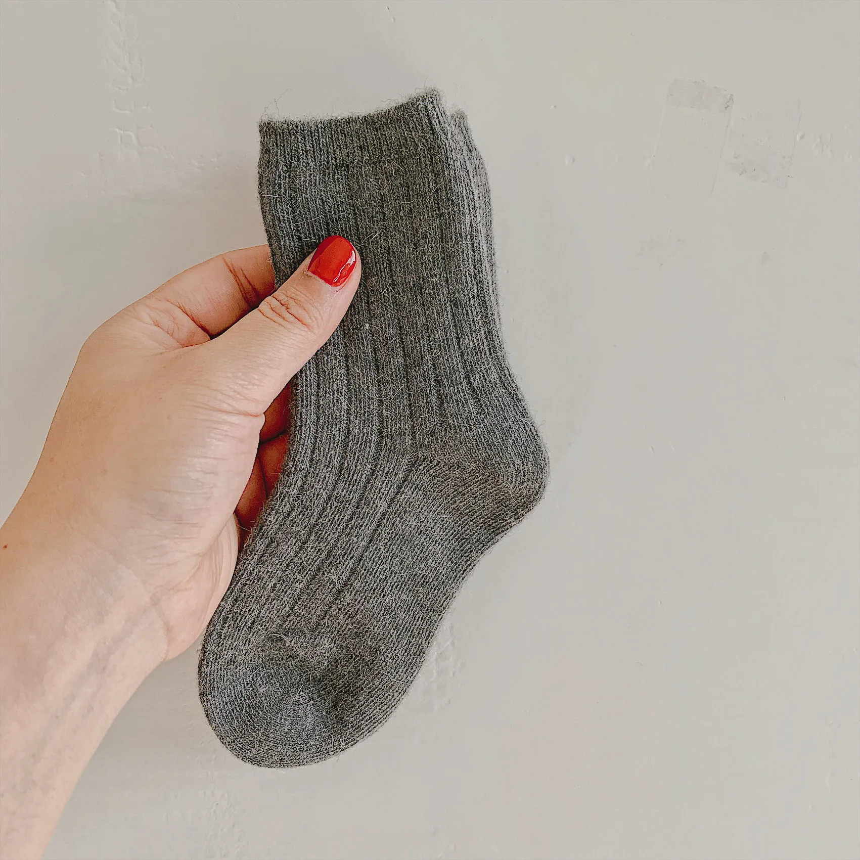 Baby Socks New Autumn Winter Wool Thick Warm Retro Wool Comfortable Baby Boy Girl Socks Children Solid Color Winter Socks - Цвет: Gray