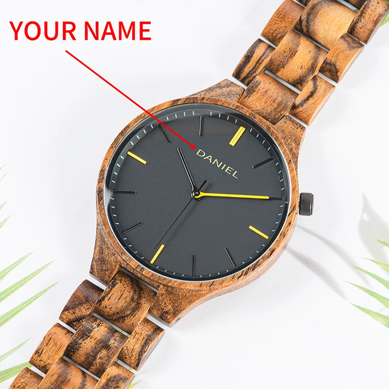 Cuatomize имя БОБО птица деревянные часы для мужчин Топ люксовый бренд наручные часы Мужские часы в деревянной подарочной коробке подарок на свадьбу юбилей - Цвет: WWS27-2