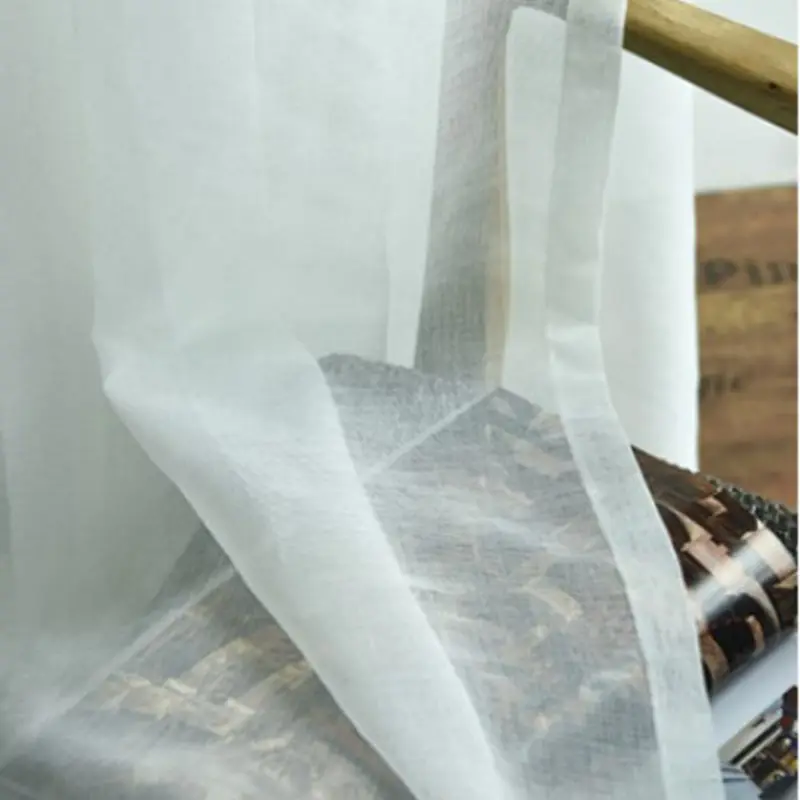 Современные минималистичные сплошные Льняные ткани отвесные занавески для гостиной Тюль пряжа панель обработка окна кухня занавеска MY101#40 - Цвет: Color 1 Tulle