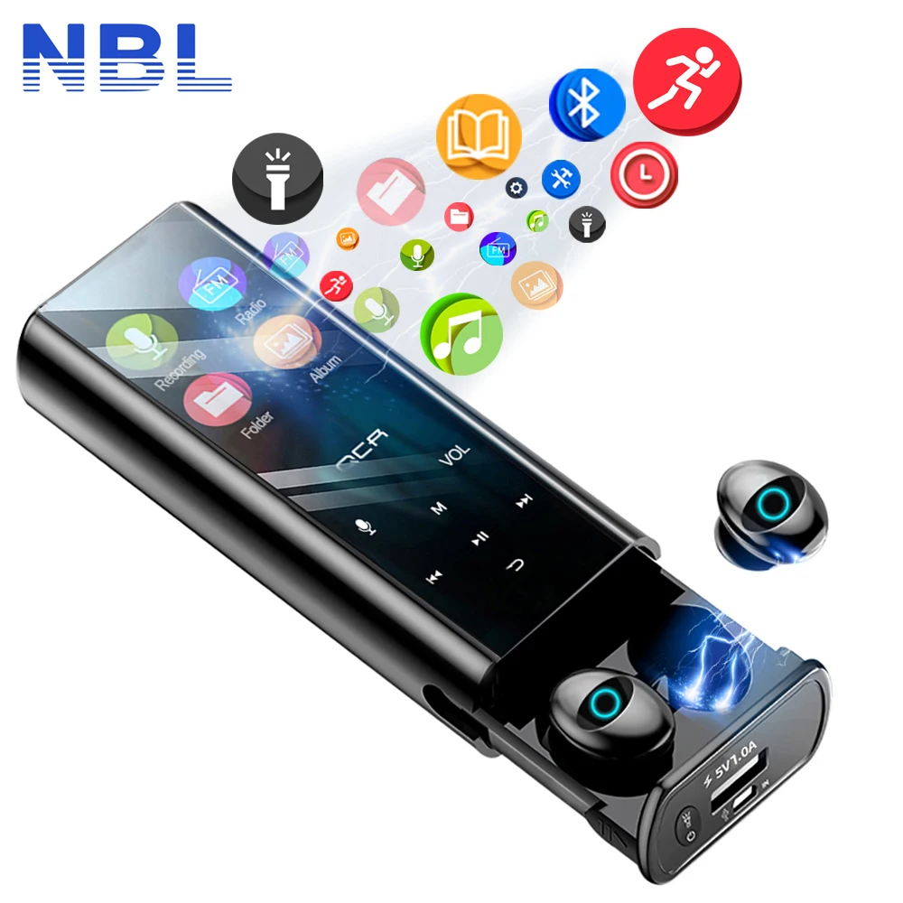 

QCR Wireless bluetooth earphone earbuds Multi-function MP3 Player Headest IPX7 Waterproof TWS Headphone High Cpacity Power Bank