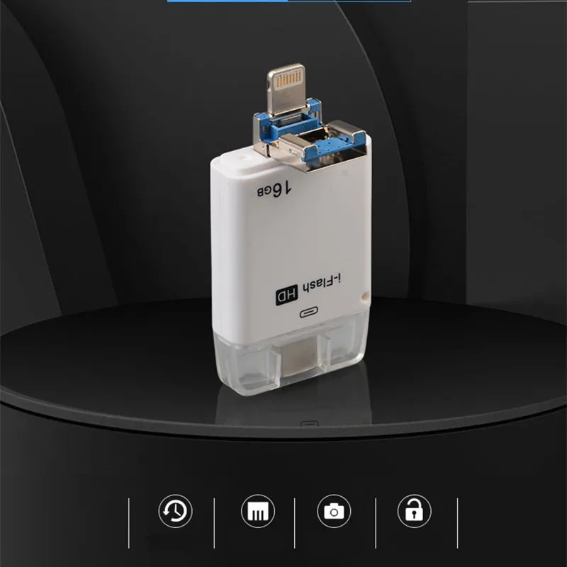 Otg USB флэш накопитель Usb 3 0 для iPhone X/8/7/7 Plus/6 Plus/6s/5/SE/IPad флеш HD 16 Гб оперативной памяти