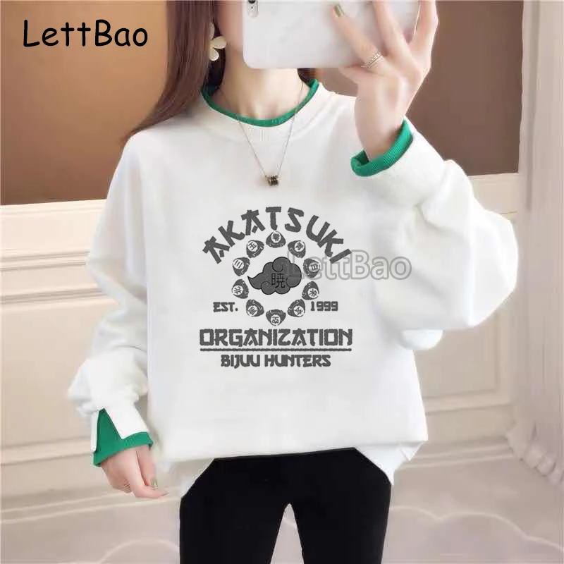 Толстовки женские с капюшоном простые Наруто Учиха Итачи пуловеры оверсайз