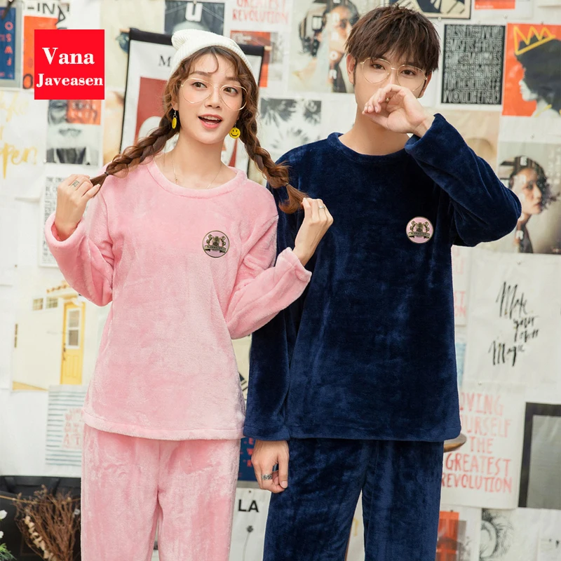 Vana Javeasen фланелевые парные пижамы, Теплые Семейные пижамы больших размеров, повседневная одежда для сна для мужчин и женщин, одежда для сна на осень и зиму