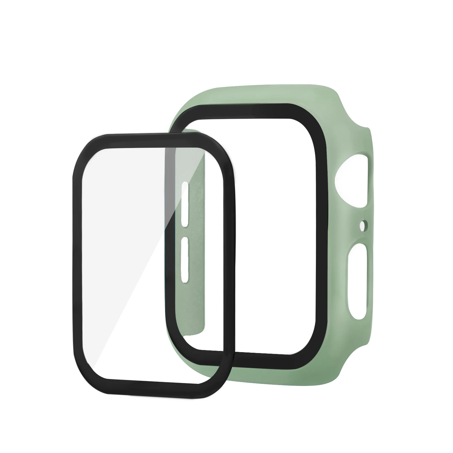 Чехол+ закаленное стекло для Apple Watch, 44 мм, 40 мм, серия 5, 4, защита экрана, защитный чехол для iwatch, серия 3, 2, 1, 42 мм, 38 мм - Цвет ремешка: Mint Green