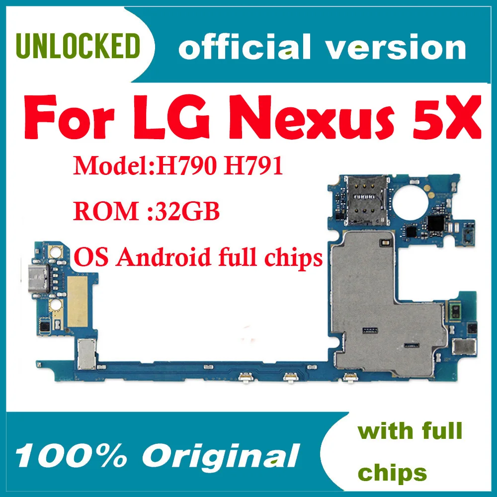 100% разблокированная оригинальная материнская плата для LG Nexus 5X H790 H791 4G поддержка