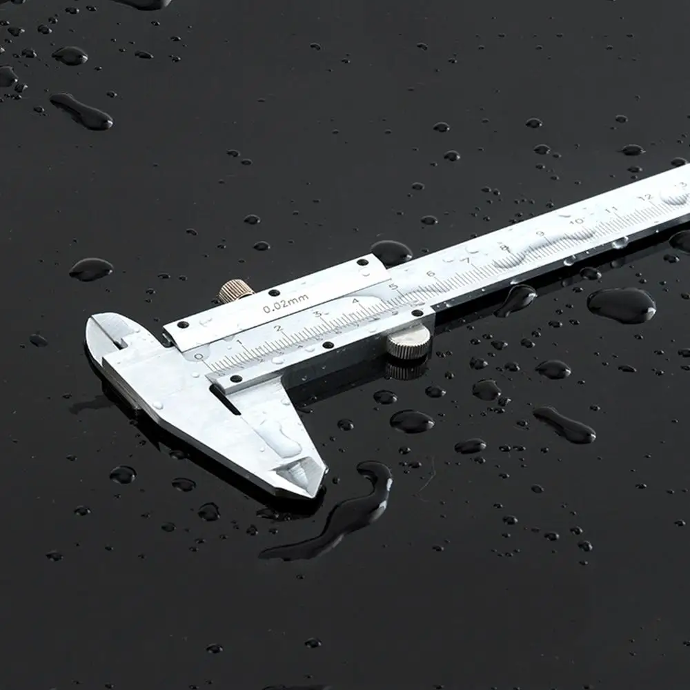 Vernier Caliper 6" 0-150mm 0.02mm Metal Calipers Stainless Steel Hardened Metric Machinist Thickness Micrometer Measuring Tools