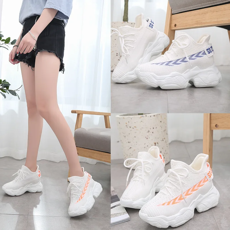 

Athletic Shoes Network Shoes Punched Sheet Surface Summer Hollow out Dad Shoes Women's 2019 New Style Online Celebrity INS Eleva