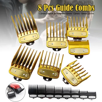 

Hot 8 Pcs Set Universal Hair Clipper Limit Comb Guide Attachment Portable Barbers Tool t6