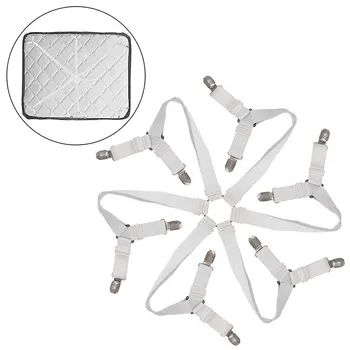 

1 Set Bed Sheet Clips 3 Way Anti-slip Practical 6 Sides Elastic Sheet Mattress-adjustable Fasteners