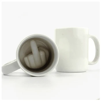 

3D Creative Fun Unique Personality Middle Finger Milk Coffee Ceramic Up Yours Mug Coffee Cup Creative Ceramic Mug Spoof Mark Cup