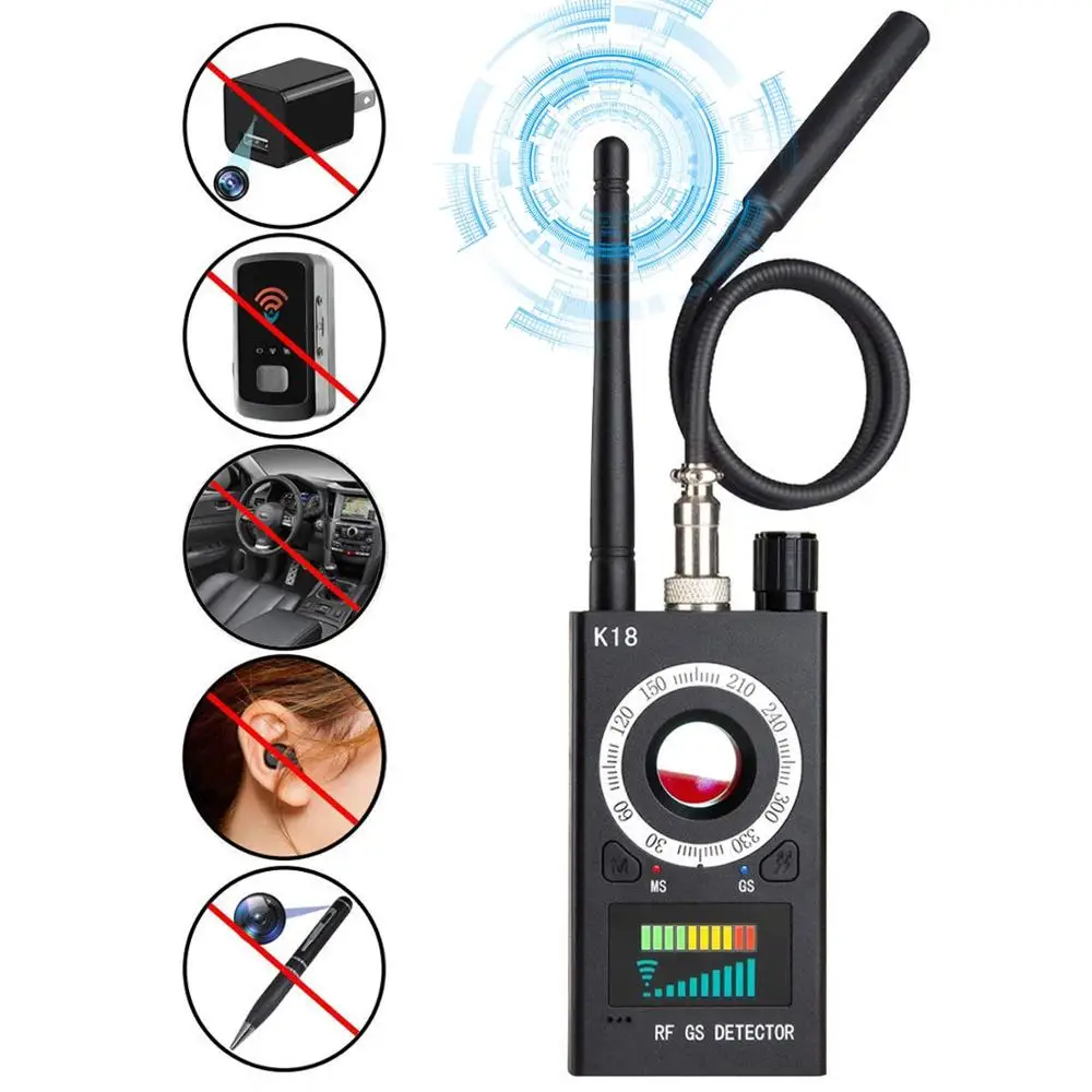 

Wireless RF Signal Detector Portable Radio Bug Scanner Laser Lens Finder Gps Eavesdropping Anti Spy Candid Camera Video Tracker