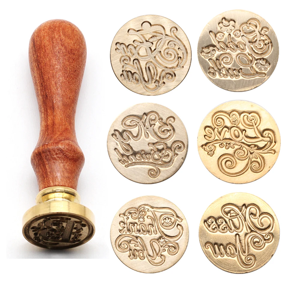 

Retro Antique Metal Sealing Wax Stamp Wood Handle Ancient Diy Craft Envelop Stamps Wedding Invitations Wax Seal Stamp