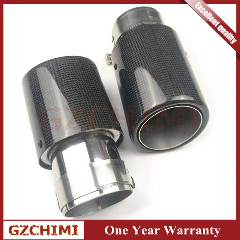 Для 2 шт. Akrapovic Глянцевая выхлопная труба из углеродного волокна 63-89 мм Универсальная синяя Концевая труба