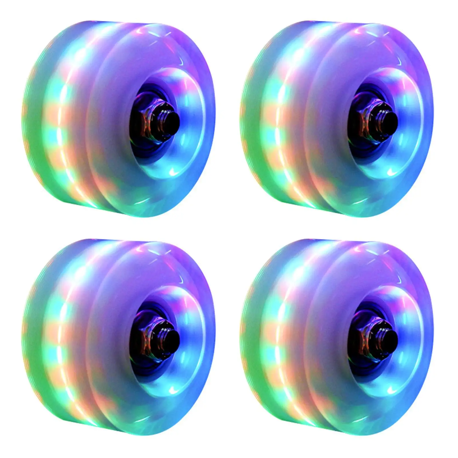 

HOT SALESï¼ï¼ï¼New Arrival 4Pcs Luminous Roller Skating Wheels Flashing Double Row Bearing Skates Accessory