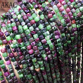 

1strand/set Approx4*4mm natural ruby in zoisite faceted cube beads for jewelry diy making design